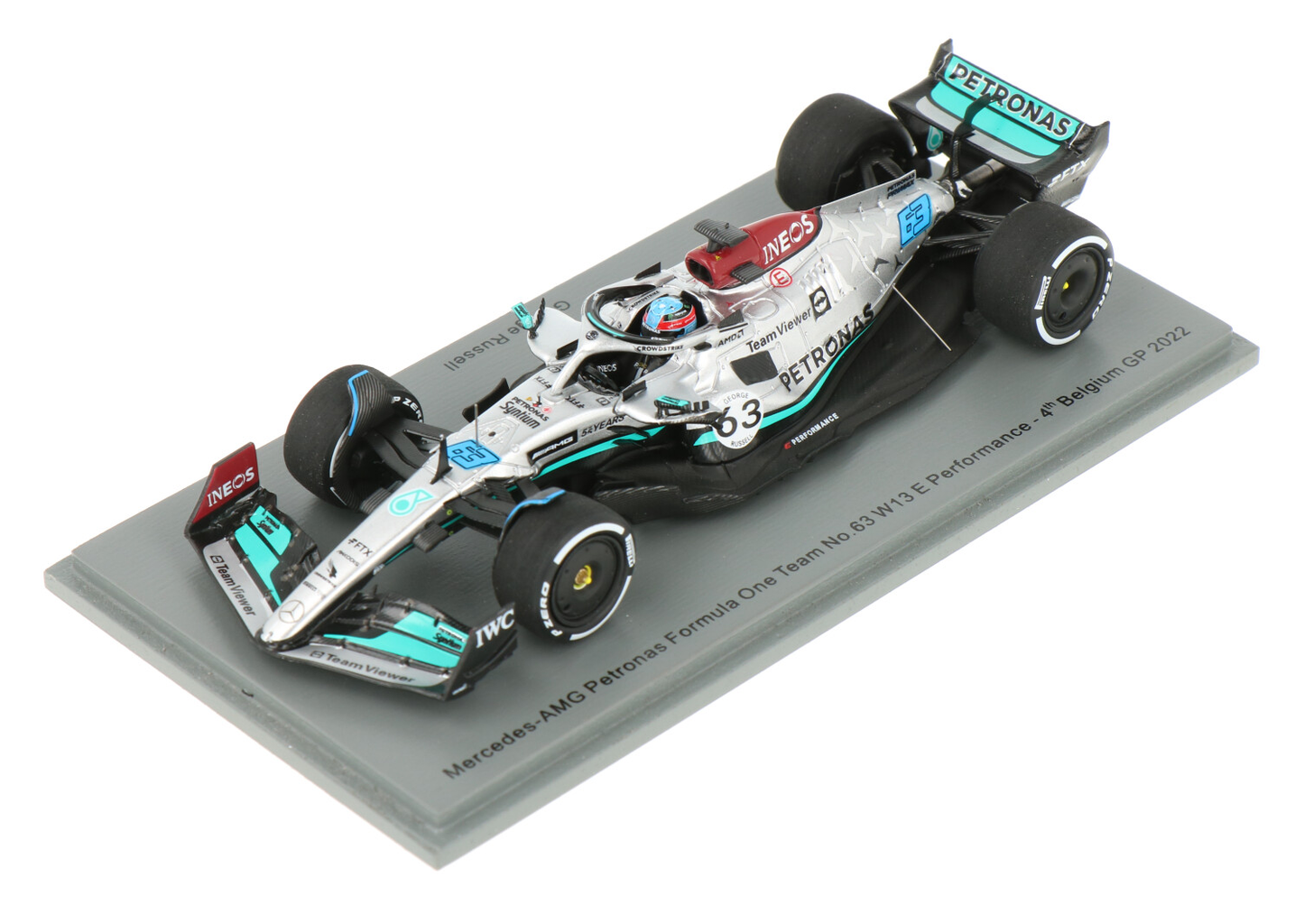 Spark 1/43 Mercedes-AMG F1 W13 G. Rusell Spa Francochamps , Belgium Gp 4th place