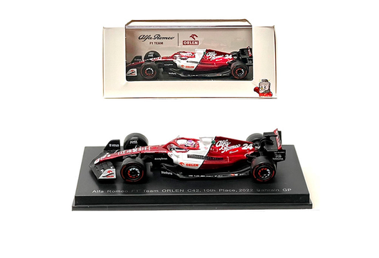 Sparky 1/64 Alfa Romeo C42 10th place Bahrain F1 2022 G. Zhou